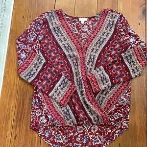Charming Charlie cross cross blouse